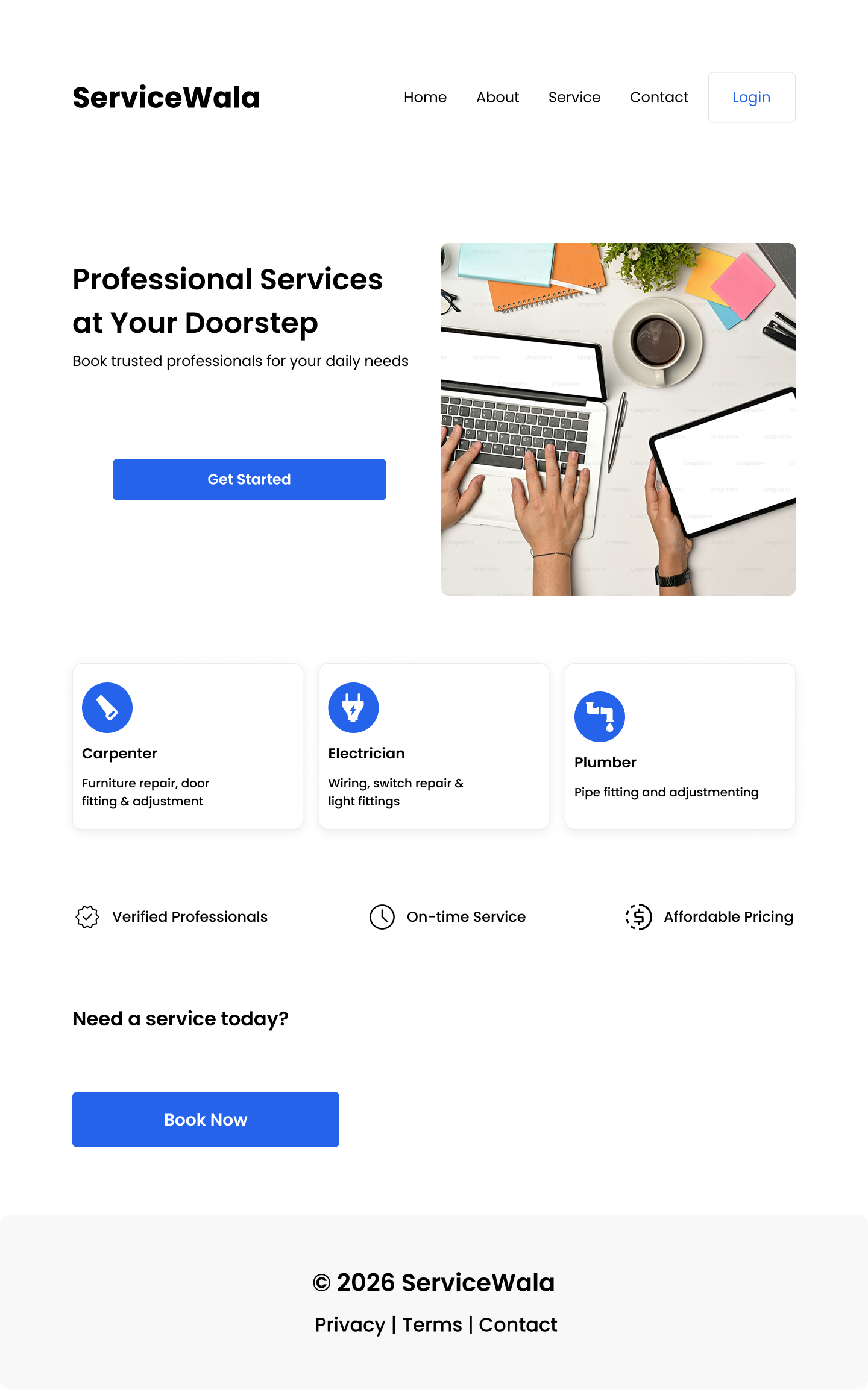 Business homepage